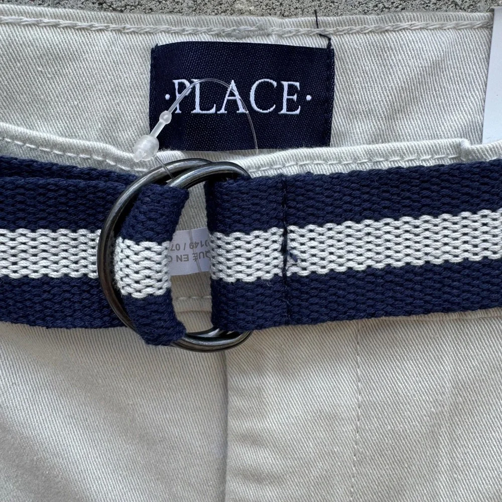 The Childrens‎ Place Girls Millstone Beige Stretch Chino Pants Belt Size 14 NEW